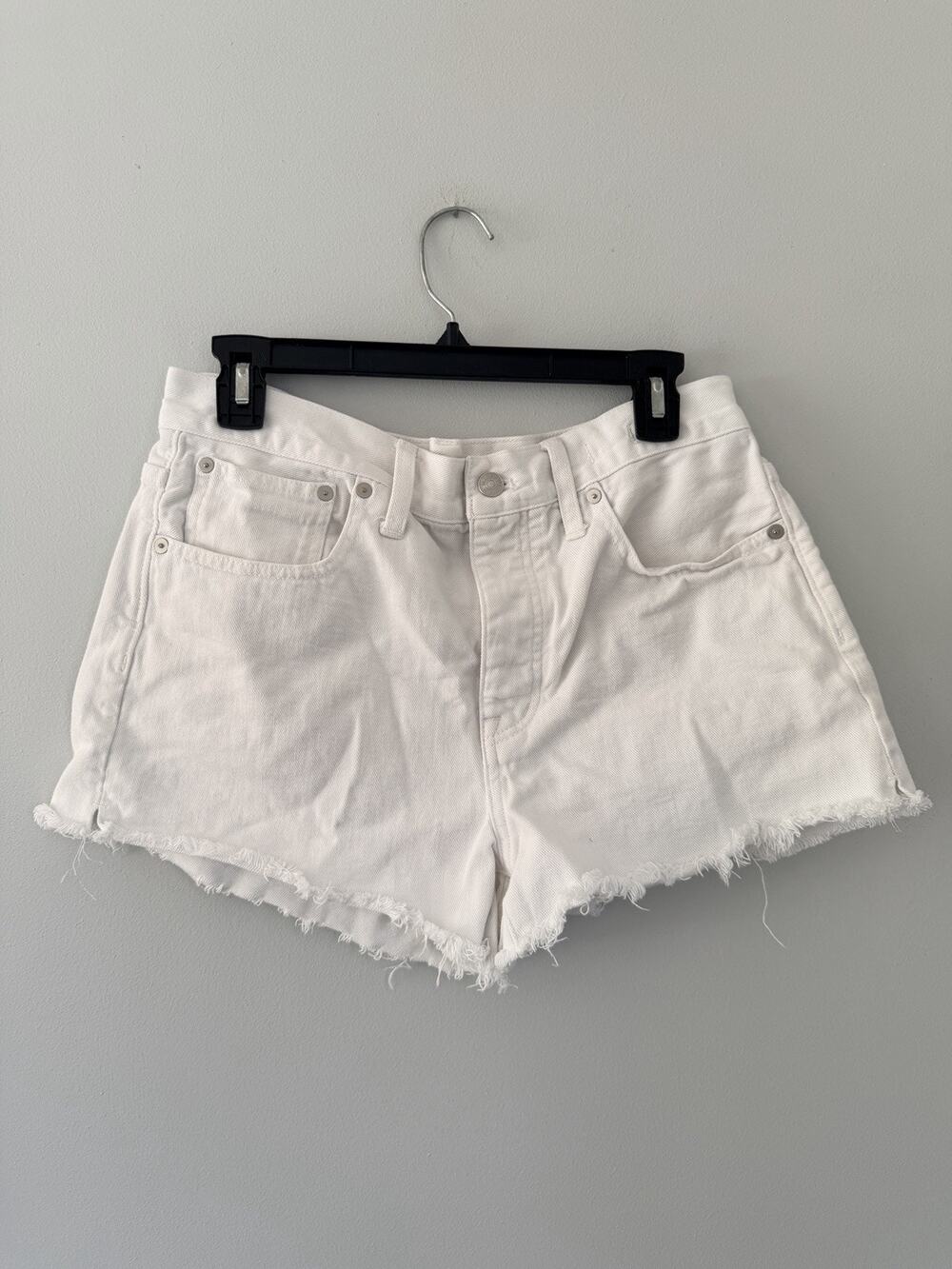 Madewell Relaxed Denim Shorts 27 White Cut Off Jean Inseam Womens